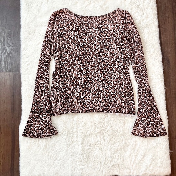 WH|BM Crew Neck Leopard Print Sweater - Picture 3 of 7